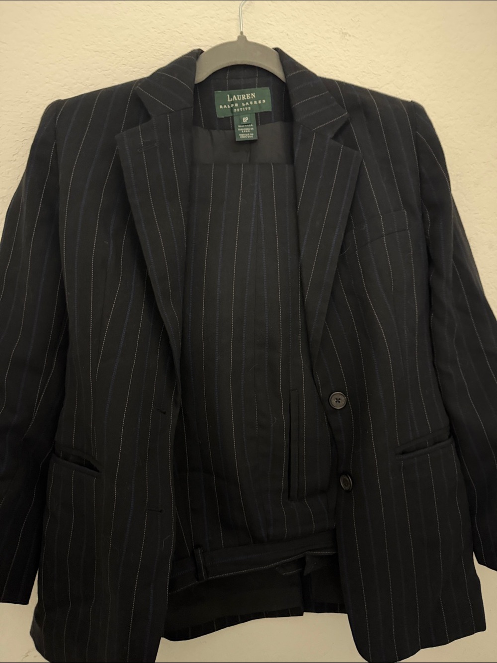 Lauren Ralph Lauren Black Pinstripe Blazer Jacket